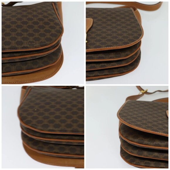 CELINE Macadam Canvas Shoulder Bag PVC Leather Brown Gold Auth 119835 - Picture 15 of 16
